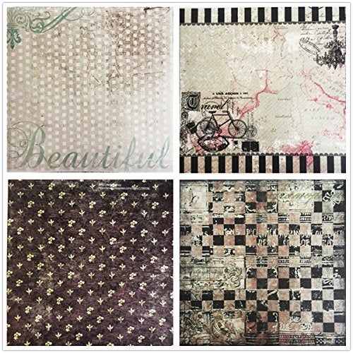 DESEACO 27 Sheets Vintage Scrapbook Paper Pad 12" x 12" for Origami, Wrapping, Card Making, Alphabet, Photo Frame Album, Handmade Decorative Die Cuts Background - Image 2