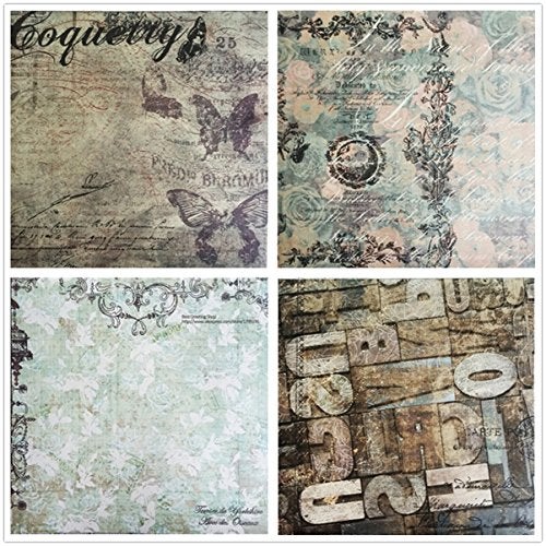 DESEACO 27 Sheets Vintage Scrapbook Paper Pad 12" x 12" for Origami, Wrapping, Card Making, Alphabet, Photo Frame Album, Handmade Decorative Die Cuts Background - Image 3