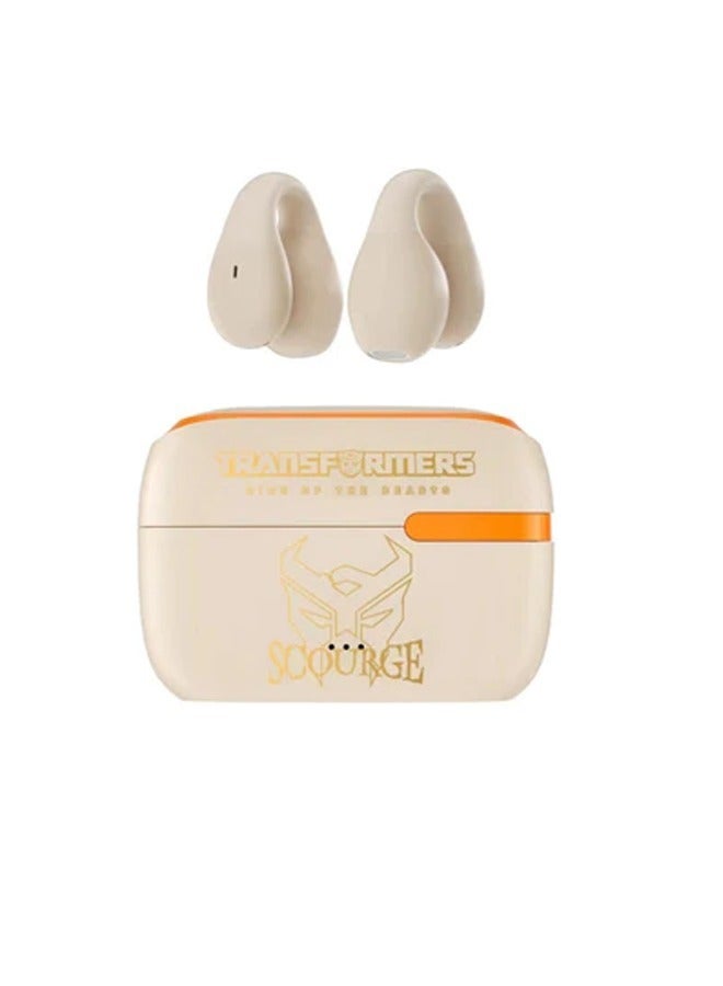 ترانسفورمرز سماعات أذن لاسلكية بلوتوث للألعاب من ترانسفورمرز TF-T05، عمر بطارية طويل، صوت ستيريو HIFI مع خاصية إلغاء الضوضاء والمكالمات، بيج - Image 2