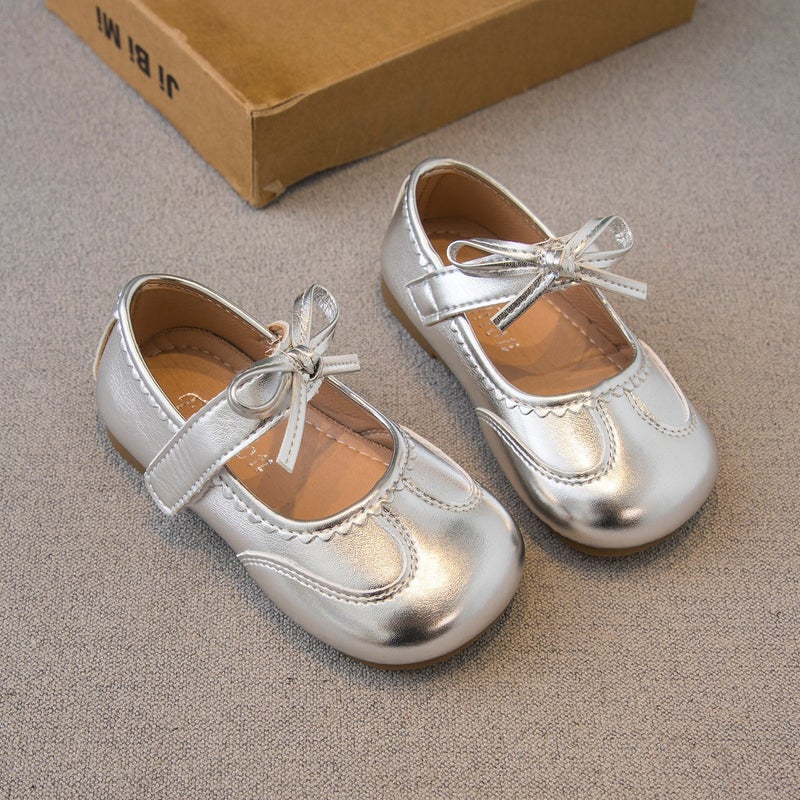 Girls'' Leather Shoes 2025 Spring and Autumn New Children''s Shoes Little Girl Princess Shoes Soft-Soled Loafers Baby Single Shoes Trendy - Image 1