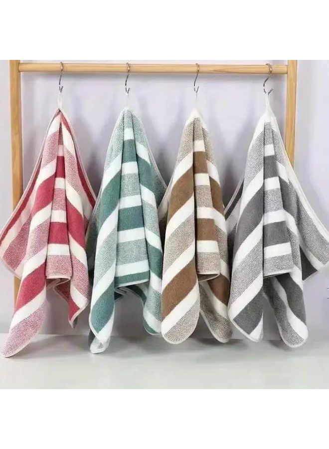 4 Pack Absorbent Striped Towel Soft Quick Dry 13.78x29.53 Inch - Image 1