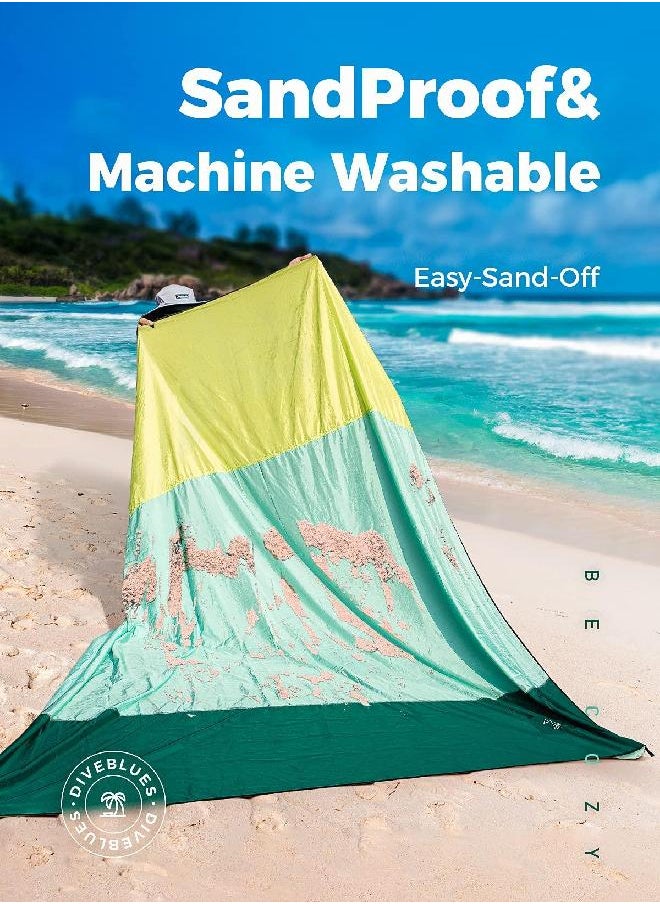 OCOOPA OCOOPA Diveblues Extra Large Beach Blanket, Sand Free, Large Oversized Camping Mat, Comfortable Parachute Nylon, Cozy& Chic, Compact& Light, 4 Stakes&1 Travel Bag, S09  - Image 3