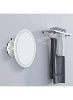 7X Magnifying Shower Mirror Lighted Makeup Mirror With 21 Led Metal Magnetic Ball Locking Suction 360 Rotation Portable Mirror Good For Tabletop Bathroom Traveling