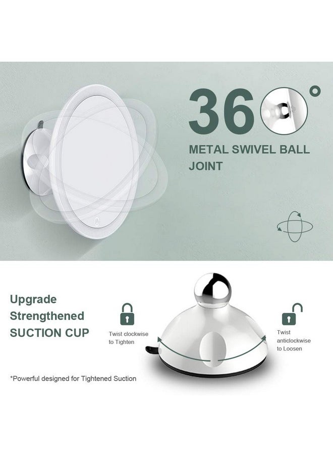 TOUCHBeauty - 7X Magnifying Shower Mirror Lighted Makeup Mirror With 21 Led Metal Magnetic Ball Locking Suction 360 Rotation Portable Mirror Good For Tabletop Bathroom Traveling - Image 1