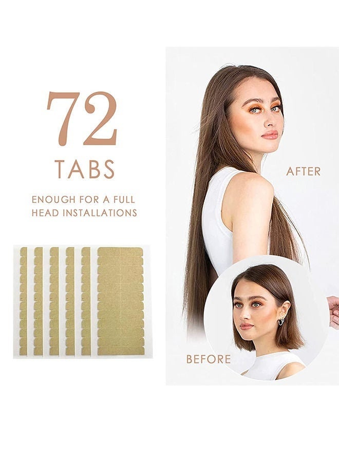 Bukela 72 Tabs Hair Extension Tape Tabs Double Sided Replacement Tape Adhesive Invisible No Residue Transparent Tapes for Hair Extensions - Image 3