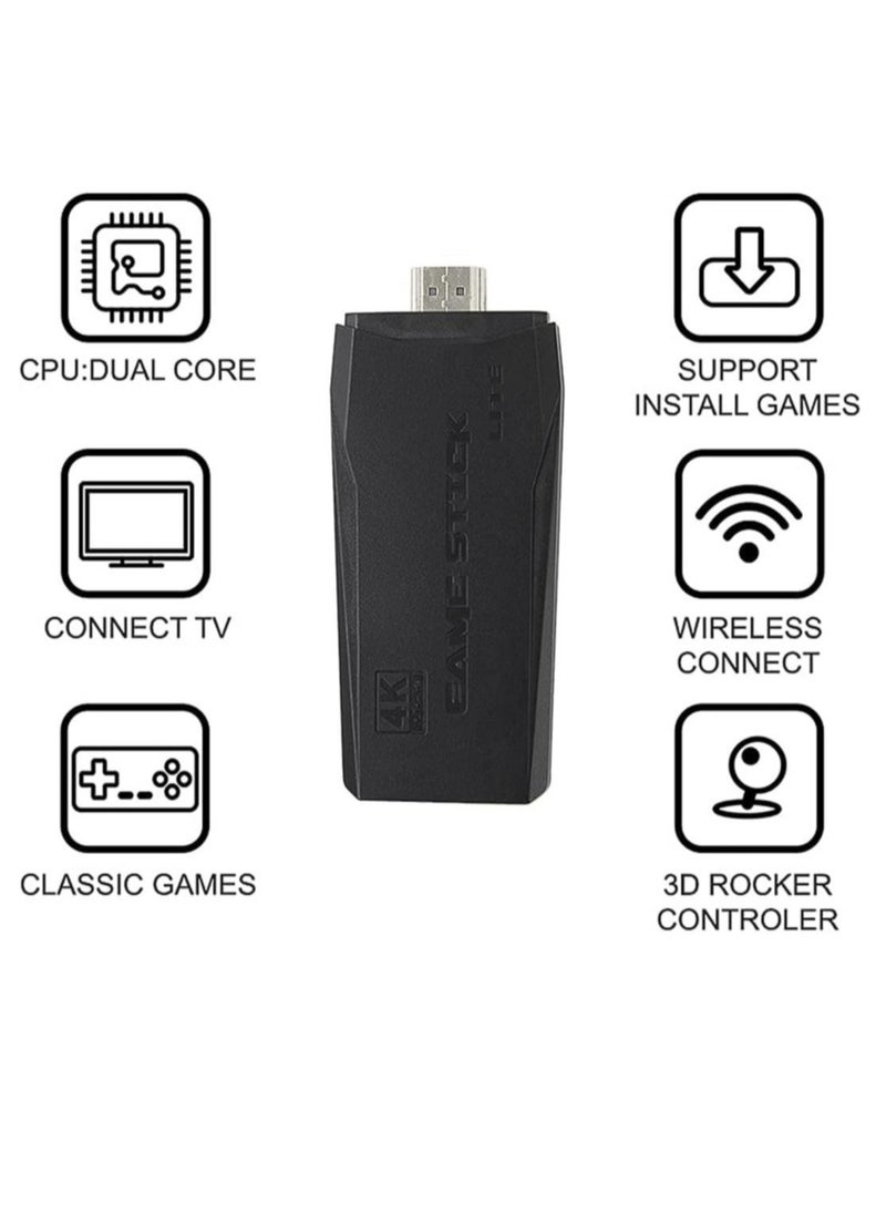 ELTRAZONE Integrated retro 4K game console with dual 2.4G wireless controllers, plug-and-play video game stick, built-in 3,500 games, 9 classic emulators, high-definition HDMI output for TV  - Image 4