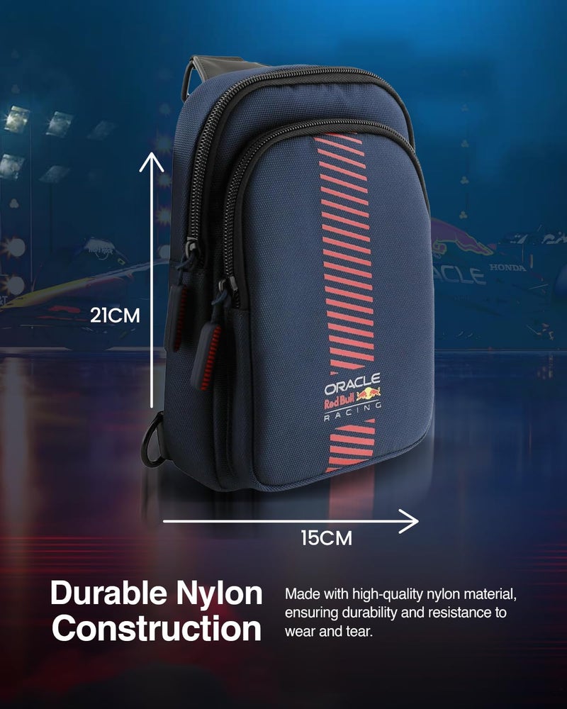 CG MOBILE RedBull Racing Universal Phone Bag Official Licensed, Crossbody Nylon Phone Pouch with PowerBar, Impact-Resistant Protective Phone Holder for Men & Women - Navy - Image 3
