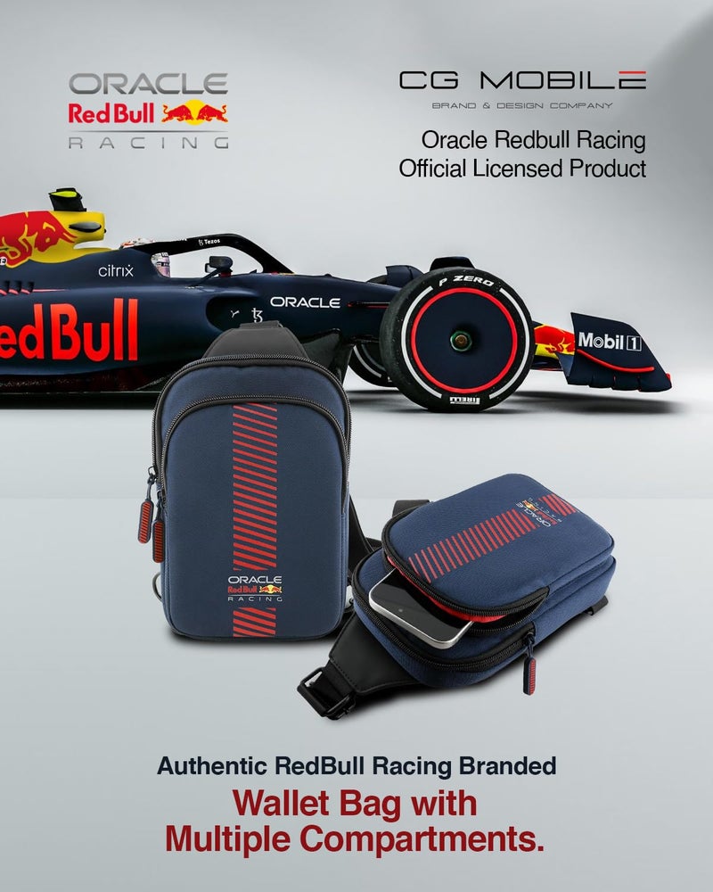 CG MOBILE RedBull Racing Universal Phone Bag Official Licensed, Crossbody Nylon Phone Pouch with PowerBar, Impact-Resistant Protective Phone Holder for Men & Women - Navy - Image 2
