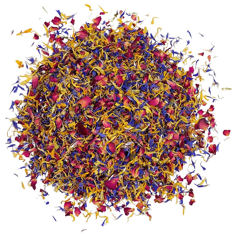 Naturegrail Spring Flower Blend â€“ Edible flowers - Rose, Cornflower and Marigold - All natural, Culinary grade Delights (0.35oz) - Premium Quality - Perfect for Beverages, Cakes - Image 1