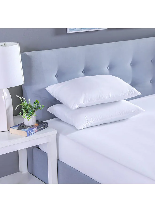 DANUBE HOME Harmony Microfiber Pillow 2 Pieces Hypoallergenic Side And Back Sleeping Pillows For Neck And Shoulder Support White L46xW65 cm