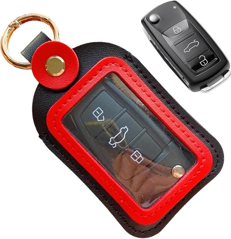 Black Portable Key Case Holder Sturdy Material Lightweight Keychain Bag Car Accessories - Image 1