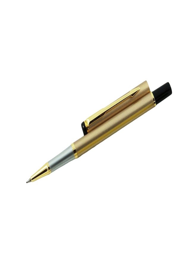 auteur Executive 801 Golden Roller Ball Pen With Gold Plated Clip Metal Body Best Gift For Men & Women Professional Executive Office, Nice Pens (Blue Ink) - Image 1