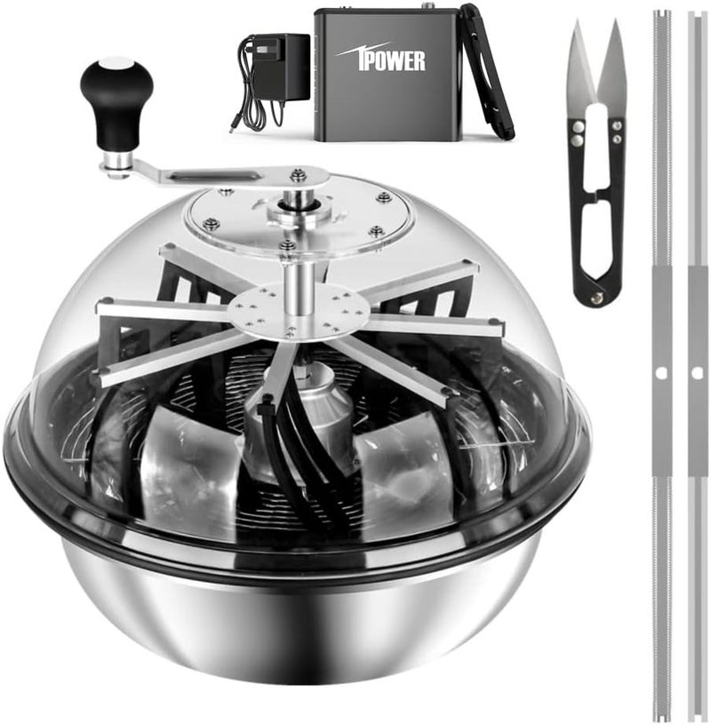 iPower 16 inch Trimmer Leaf Bowl Machine Twisted Spin Cut with Electric Powered Spinner Sharp Stainless Steel Blades and Clear Visibility Dome 16 Hydroponic Plant Bud and Flower - Image 1