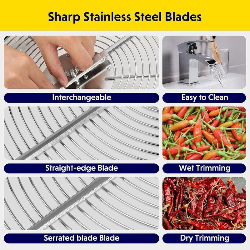 iPower 16 inch Trimmer Leaf Bowl Machine Twisted Spin Cut with Electric Powered Spinner Sharp Stainless Steel Blades and Clear Visibility Dome 16 Hydroponic Plant Bud and Flower - Image 3