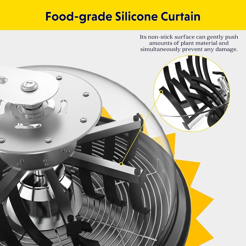 iPower 16 inch Trimmer Leaf Bowl Machine Twisted Spin Cut with Electric Powered Spinner Sharp Stainless Steel Blades and Clear Visibility Dome 16 Hydroponic Plant Bud and Flower - Image 4