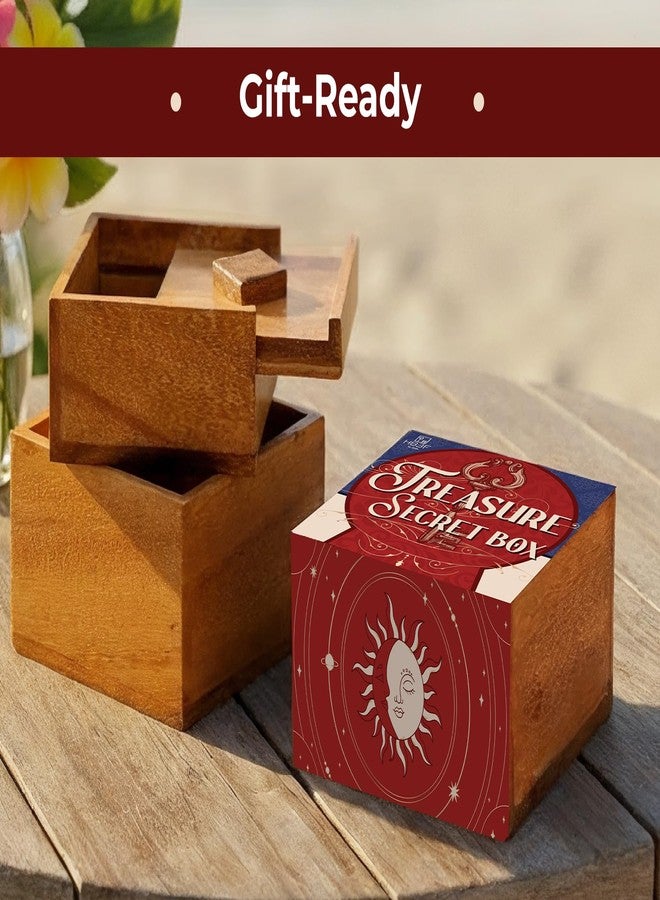 BSIRI Treasure Secret Box- Brain Teaser Wooden Puzzle Boxes with Hidden Compartments. Ideal Mystery Jewelry, 3D Puzzle Lock Box, Gift Card, and Money Puzzle Box - Image 4
