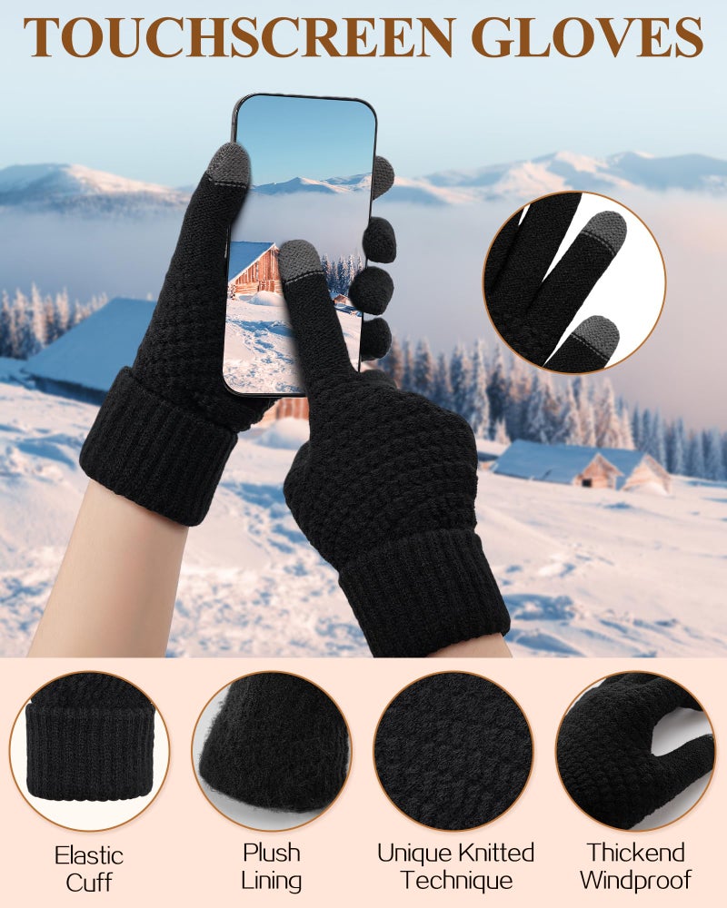 Premillow Winter Ear Muffs Gloves Set for Women Girls Foldable Adjustable Fuzzy Earmuffs Faux Fur Ear Warmers Covers Headband for Cold Weather - Image 5
