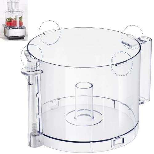 IHOUMEX Top with 4 Locking Tabs DLC-005AGTXT1 Food Processor Work Bowl Replacement with Handle 14-Cup Compatible With Cuisinart DFP-14,Fits DFP-14NWBCT1 Work Bowl Cover - Image 1