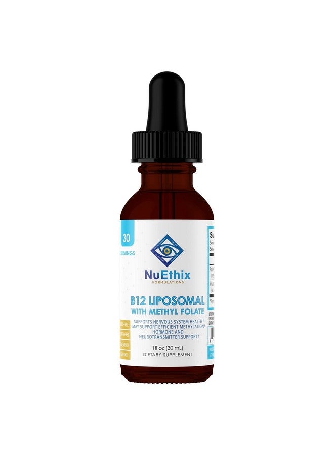 NuEthix Formulations NuEthix Formulations B12 Liposomal with Methyl Folate Dietary Supplement, Bioactive B Vitamins to Support an Optimal Metabolism, 1 Fluid Ounce, 30 Servings  - Image 1