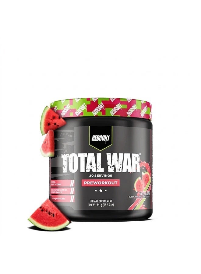 REDCON1 Total War Pre Workout Powder, Watermelon - Beta Alanine + Citrulline Malate Vegan & Keto Friendly- 30 Servings - Image 2