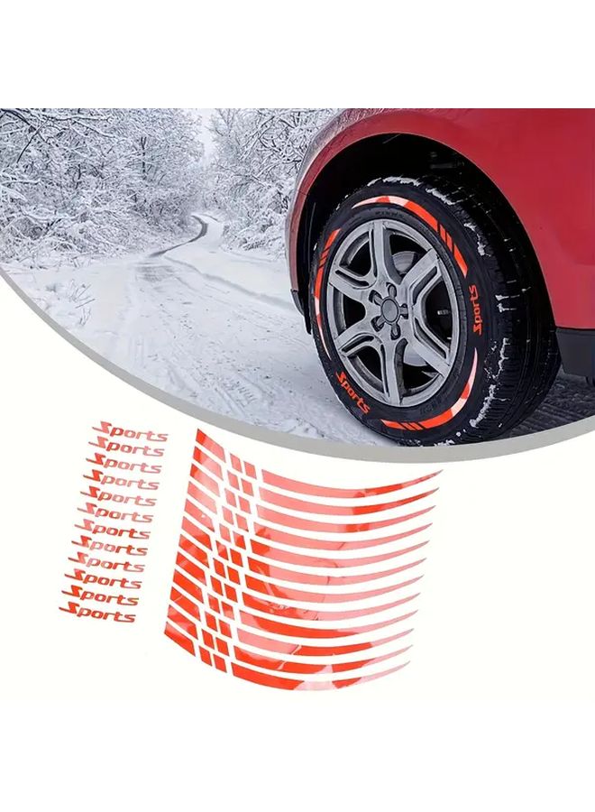 Green Reflective Car Motorcycle Wheel Stickers 24pcs Geometric Pattern Vinyl Decals - Image 3