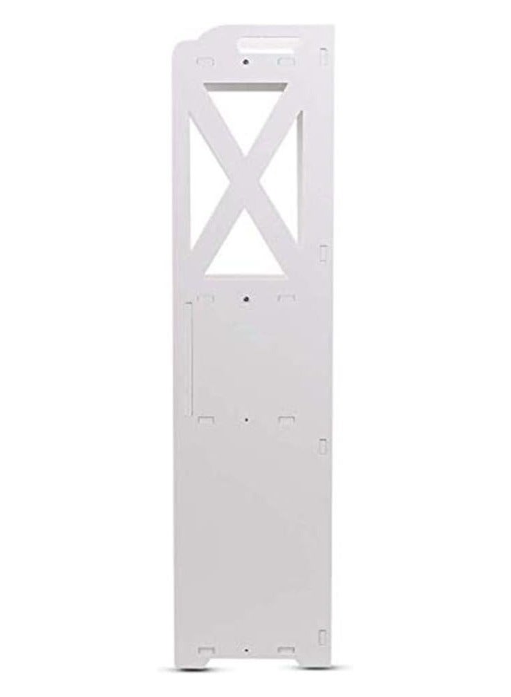 TPGP Small Bathroom Storage Corner Floor Cabinet with Doors and Shelves, Thin Toilet Vanity Cabinet, Narrow Bath Sink Organizer, Towel Storage Shelf for Paper Holder, White - Image 2