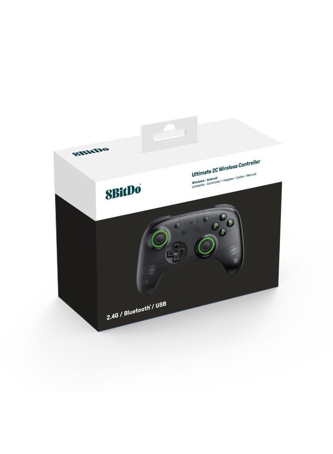 8Bitdo Ultimate 2C Wireless Controller for Windows PC and Android, with 1000 Hz Polling Rate, Hall Effect Joysticks and Triggers, and Remappable L4/R4 Bumpers (Transparent Black) - Image 2