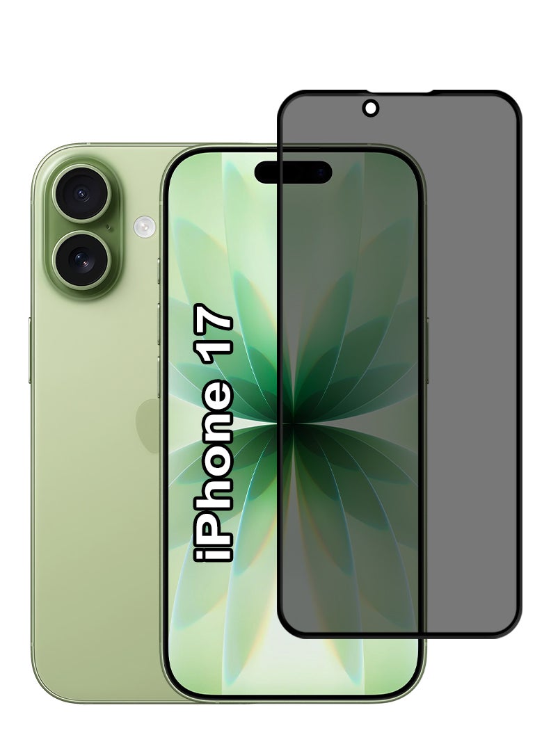 رفع القضية واقي شاشة للخصوصية لهاتف آيفون 17 بوصة (6.3 بوصة)، صلابة 9H، زجاج مقوى مضاد للتجسس [حماية كاملة للخصوصية]، سهل التركيب بدون فقاعات، تغطية كاملة ومقاومة للخدوش - Image 1