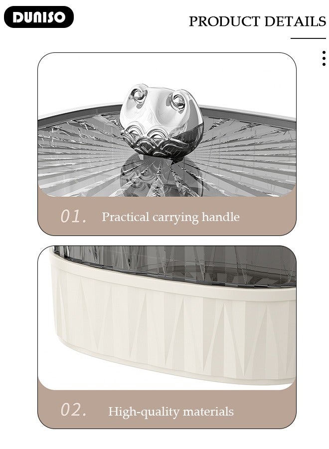 DUNISO Snack Serving Tray with Lid, 3-Tier Dry Fruit Tray, Divided Serving Tray for Dried Nut Candy Snack, Food Display Bowl, Stackable Candy Tray Storage Box, Food Storage Platter Container for Home Party Hotel - Image 2