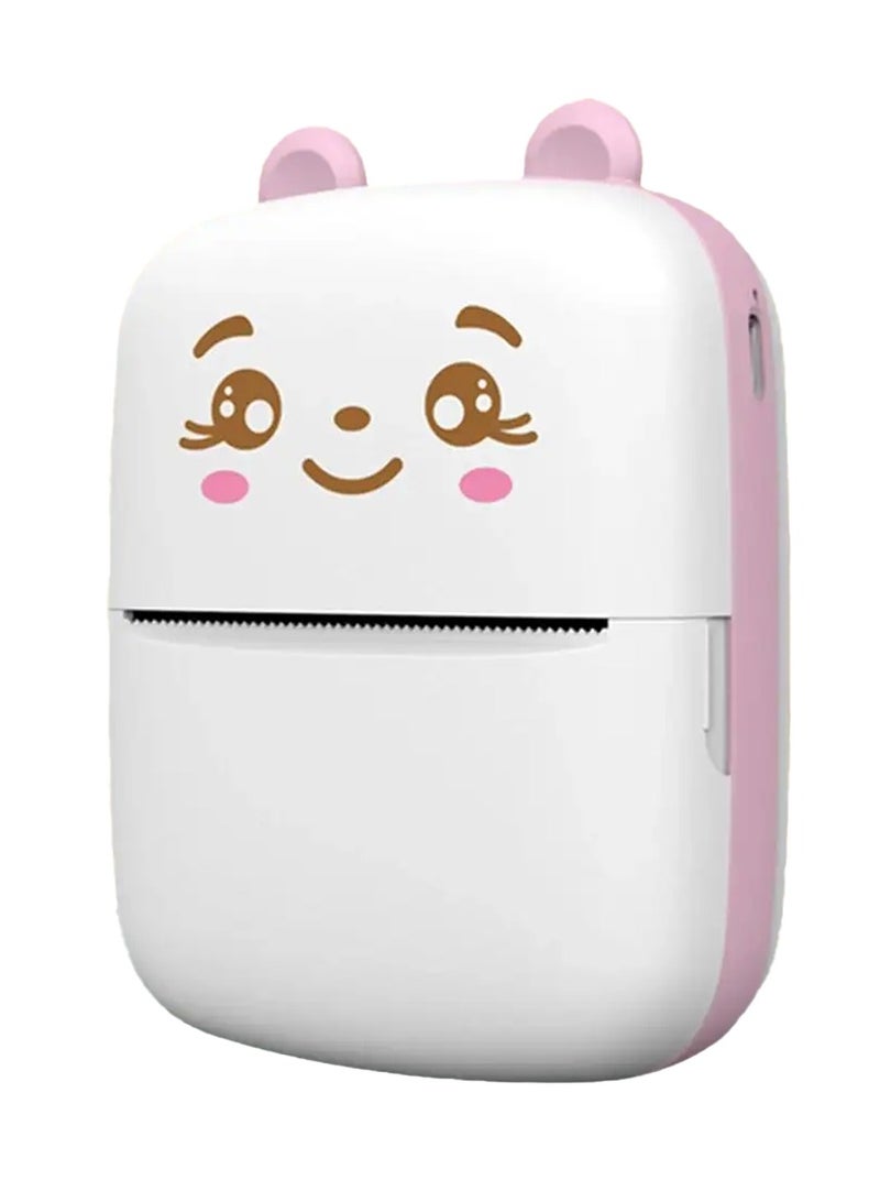 Portable Printer, Mini Pocket Printer Wireless Bluetooth Thermal Printer with Thermal Printing Paper USB Cable for Note Photo Web Document Printing Label Receipt Study Home Office, Pink - Image 2