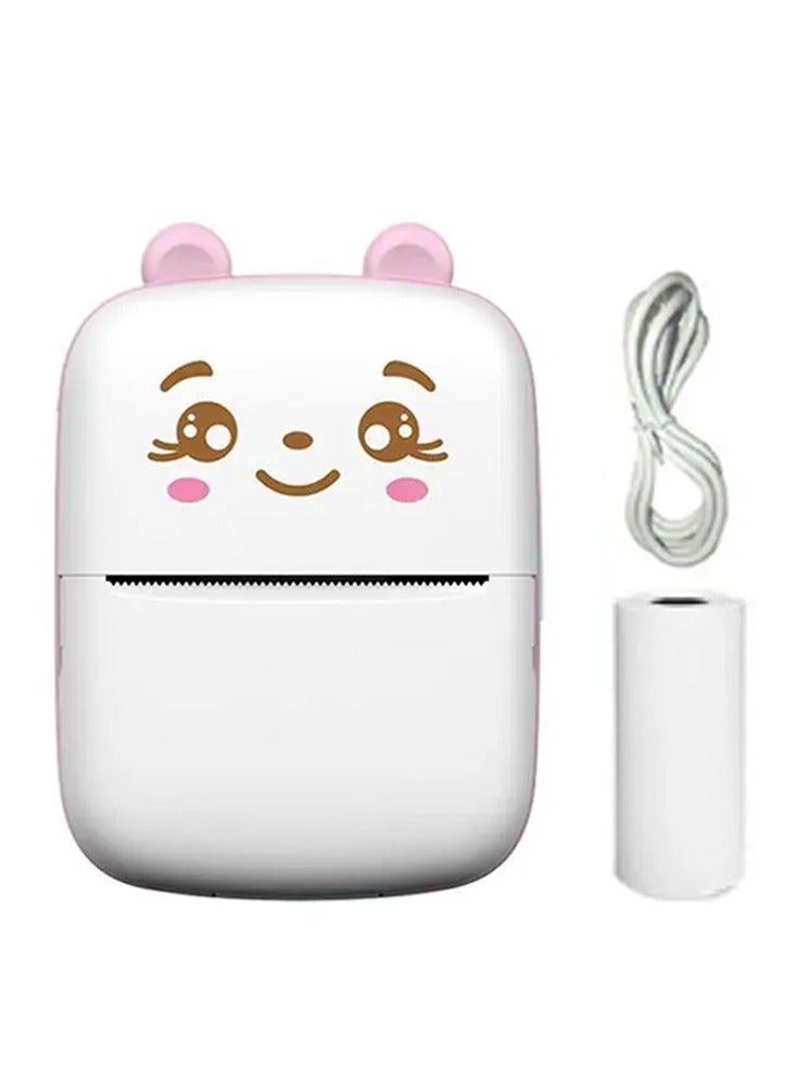 Portable Printer, Mini Pocket Printer Wireless Bluetooth Thermal Printer with Thermal Printing Paper USB Cable for Note Photo Web Document Printing Label Receipt Study Home Office, Pink - Image 3