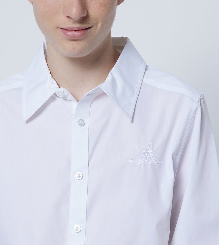BEVERLY HILLS POLO CLUB Bhpc Kids White Long Sleeve Shirt - Image 3