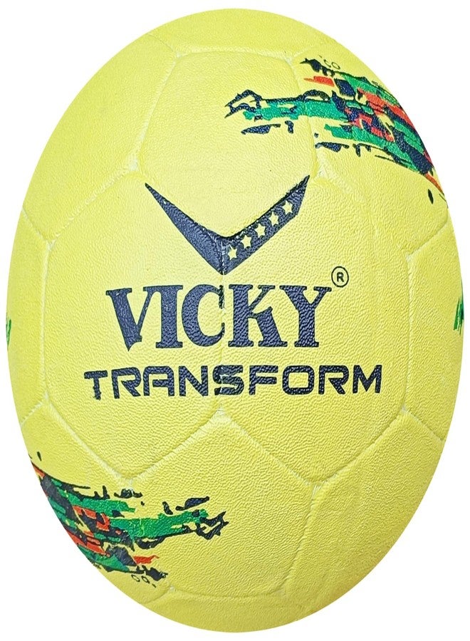 Vicky Transform Italy Football Rubber Moulded Stitched Butyl Bladders Soccer Ball for Seniors Beginners Recreational Training Matches - Yellow,(Needle Included)