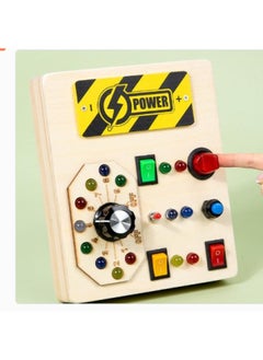 Generic Wooden Children's Educational Switch Power Led Light Busy Board Busy Light Button Early Education Educational Toys 