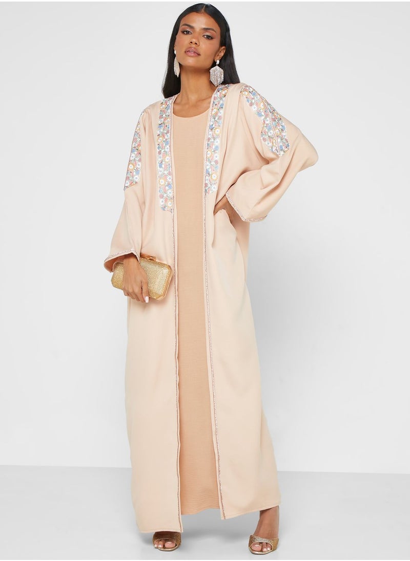hayas closet - Embellished Flared Sleeve Abaya - Image 1