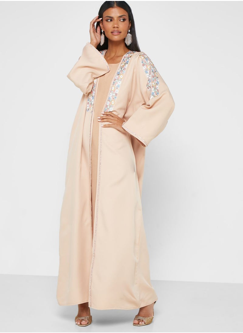 hayas closet - Embellished Flared Sleeve Abaya - Image 1