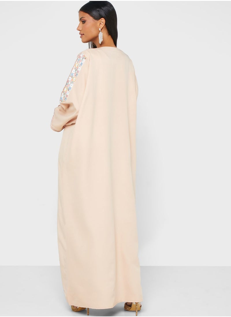 hayas closet - Embellished Flared Sleeve Abaya - Image 1