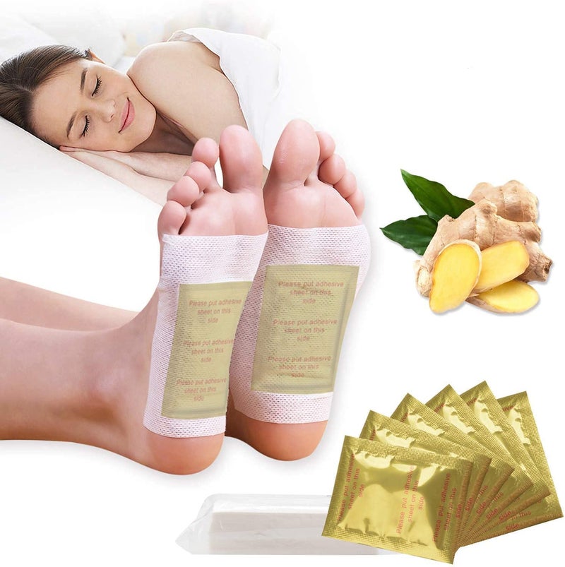 QERINKLE Premium Organic Health Patch Toxins Remove Pain Free Pads for Stress Relief Sleep,Natural ingredients Toxins Ginger Foot Detox Pads For Adhesive Feet & Body (Golden Kinoki, PACK OF 40) - Image 1