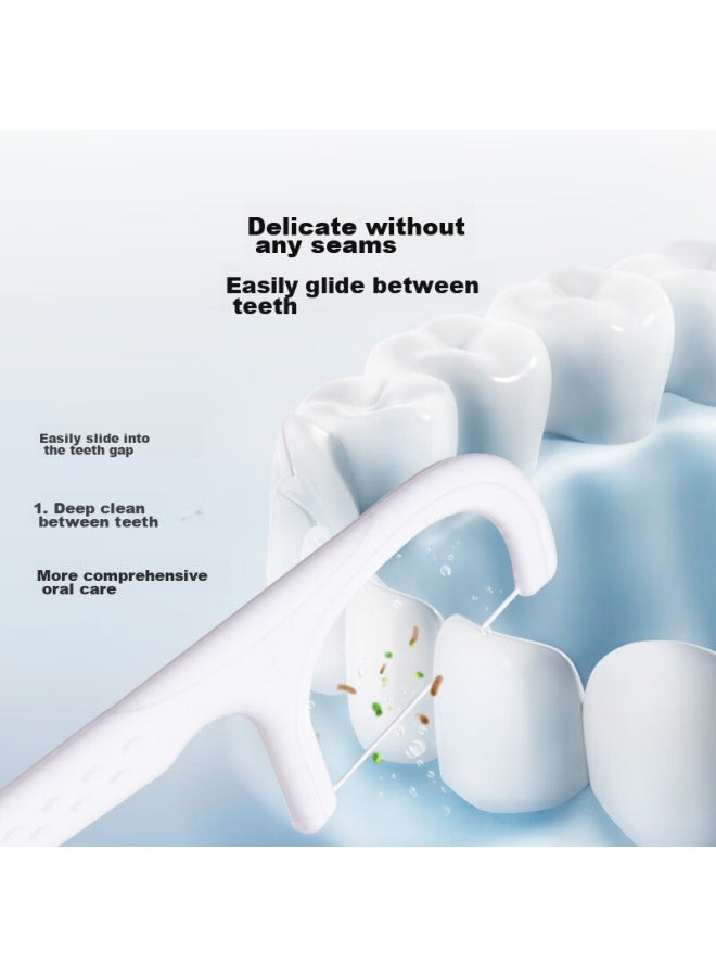 JD.com Jd Jingzao Smooth Round Dental Floss Picks, 50 Pieces * 10 Boxes , Family Pack For Cleaning Teeth Gaps - Image 1