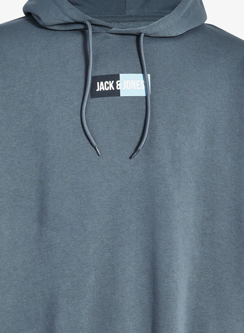 JACK & JONES  Plus Size Logo Hoodie for Men | Best Price UAE