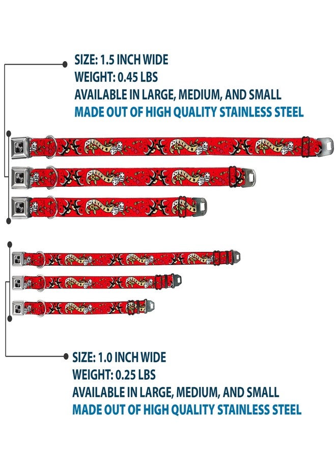 Buckle Down Buckle-Down Dog Collar Seatbelt Buckle Lucky Red 9 to 15 Inches 1.0 Inch Wide, Multicolor (DC-W31229-S) - Image 3