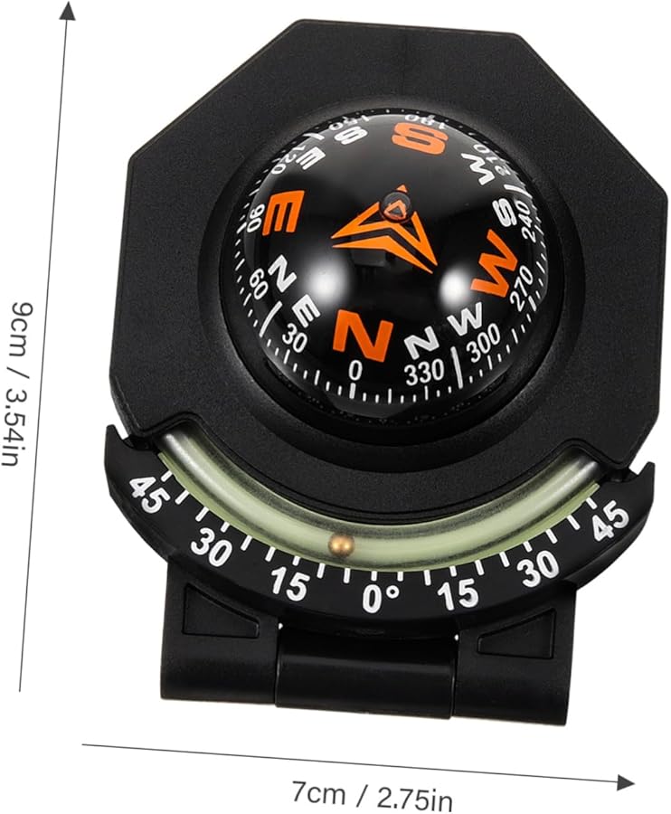 بوصلة كرة السيارة القابلة للطي والقابلة للتعديل مع حامل لاصق لرحلات المركبات الخارجية - Image 3