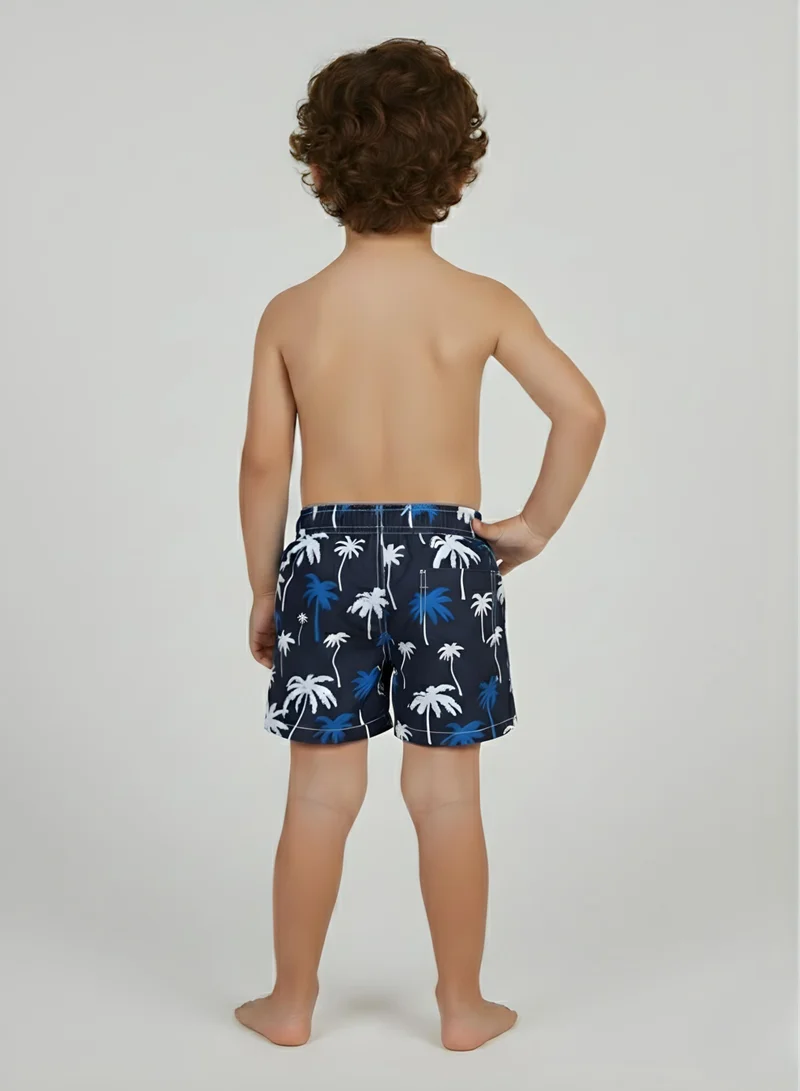 جاست نيتشر شورت سباحة النخيل باللون الأزرق