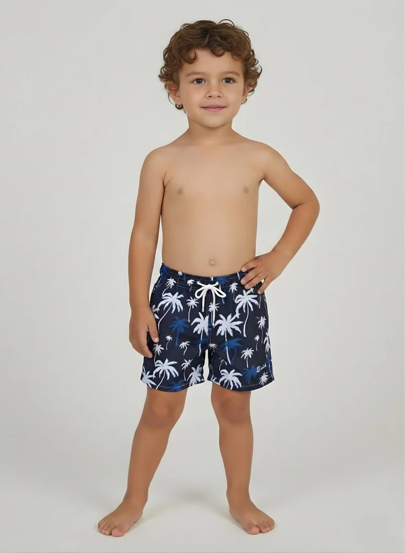 جاست نيتشر شورت سباحة النخيل باللون الأزرق