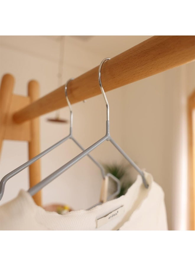 DUNISO 50 Pack Wire Hangers,Heavy Duty Metal Hangers,Coat Hangers with Non-Slip Grooves,Waterproof and Anti Slip,Strong and Durable,Space Saving,for Hanging Coats,Suits,Jackets, Shirt,40cm - Image 3