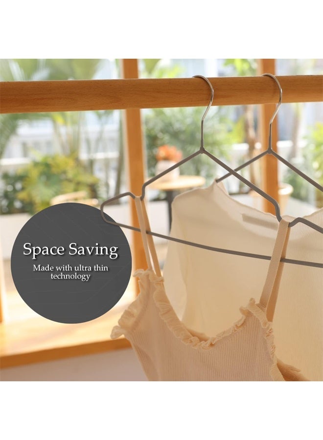 DUNISO 50 Pack Wire Hangers,Heavy Duty Metal Hangers,Coat Hangers with Non-Slip Grooves,Waterproof and Anti Slip,Strong and Durable,Space Saving,for Hanging Coats,Suits,Jackets, Shirt,40cm - Image 4