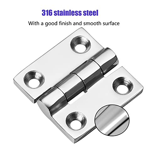 ODYSUNRAL Marine Stainless Steel Boat Hinges, 2 inch x 2 inch (50mm X 50 mm), No Noise, Heavy Duty 316 Stainless Steel with Screws (6 PCS) - Image 3