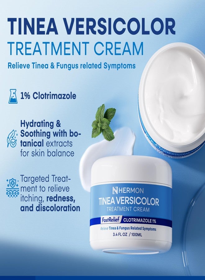Hermon Tinea Versicolor Treatment Cream:Multi-Functional Clinically Proven 1% Clotrimazole Cream for Athlete's Foot, Tinea Versicolor, Jock Itch, Ringworm - Image 2
