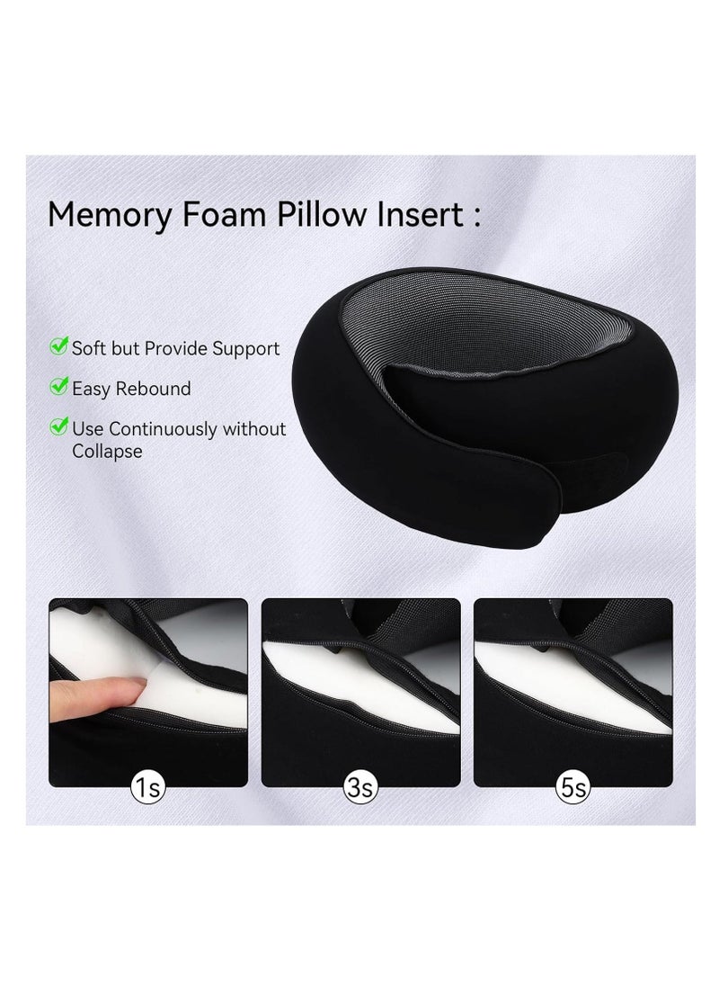 Arabest Travel Neck Pillow, Memory Foam Neck Pillow, Airplane Travel Neck Pillow, 360 Degree Comfort and Breath Neck Pillow, Stowable U-Shaped Pillow with 3D Eye Mask and Soft Foam Earplugs - Image 4