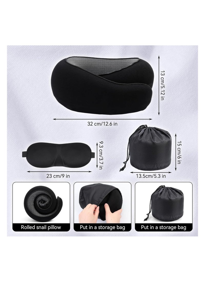 Arabest Travel Neck Pillow, Memory Foam Neck Pillow, Airplane Travel Neck Pillow, 360 Degree Comfort and Breath Neck Pillow, Stowable U-Shaped Pillow with 3D Eye Mask and Soft Foam Earplugs - Image 2